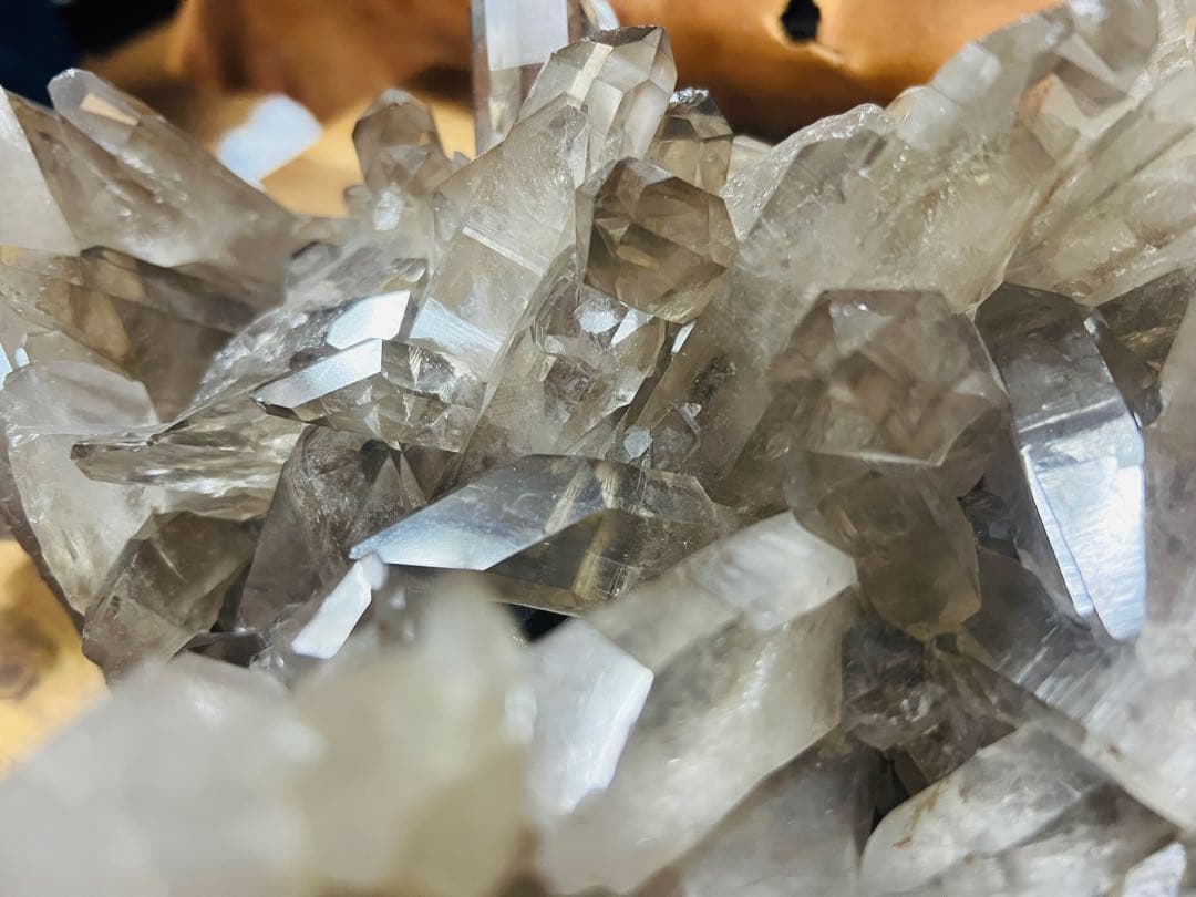 【美品】特大 ブラジル産 スモーキークォーツ クラスター 煙水晶 6.5kg