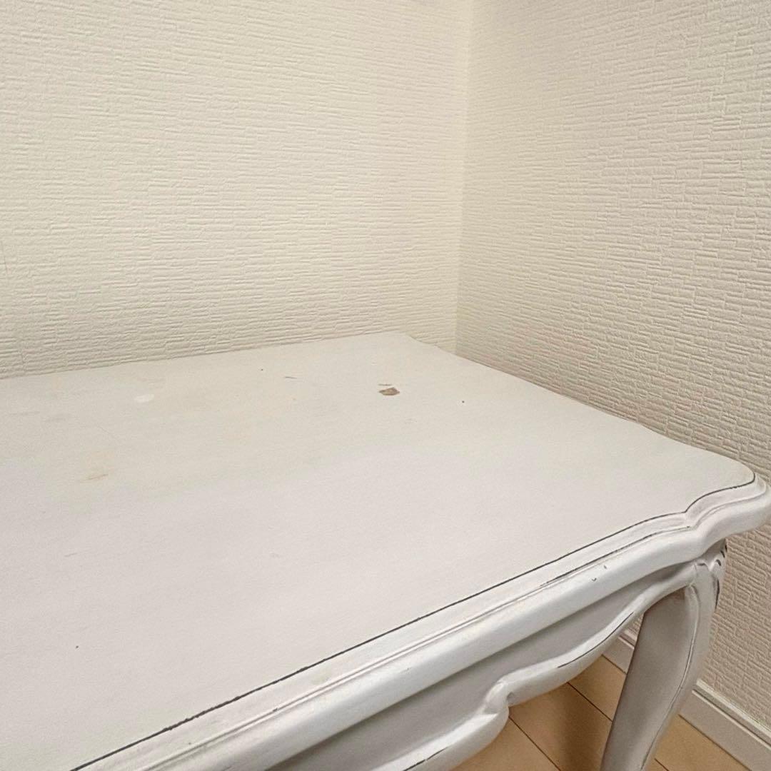 リュバンシュ クラシカル 机 テーブル アンティーク 猫脚 リボン 白