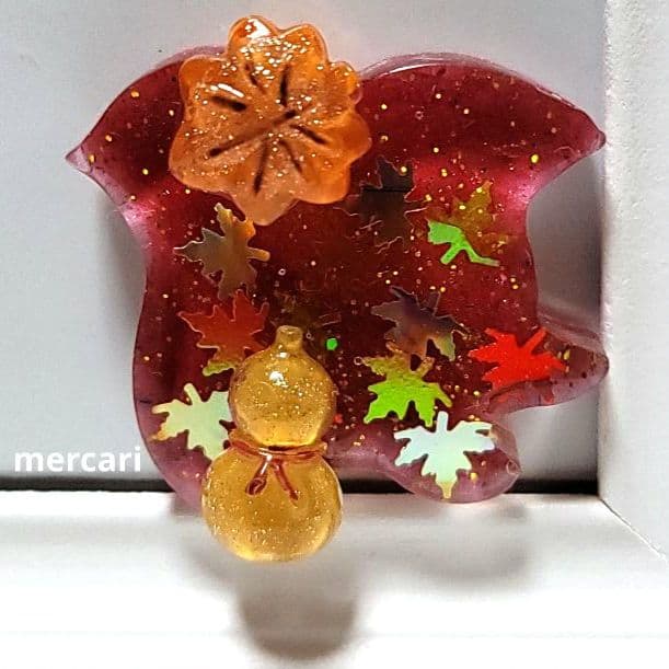 NO.423❤美女 秋❤レジンヘアゴム ブローチ