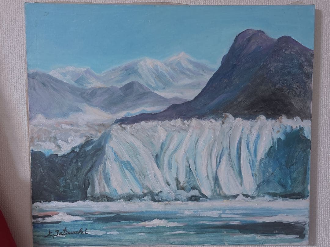 アラスカ コロンビア氷河 K. Tatewaki アート 絵 カナディアンロッキーの旅（アサバスカ氷河）
