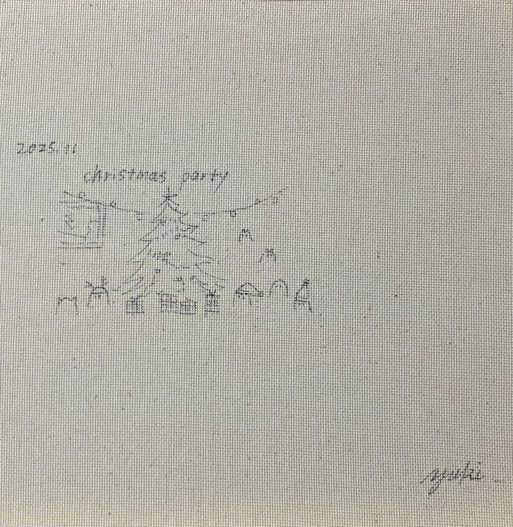 christmas party アクリル画 F3