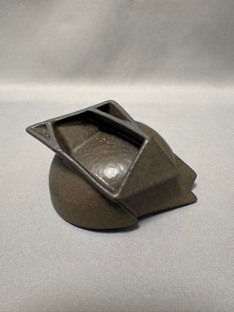 山下幾太郎　鉄黒プラチナ彩幾何ぐい呑