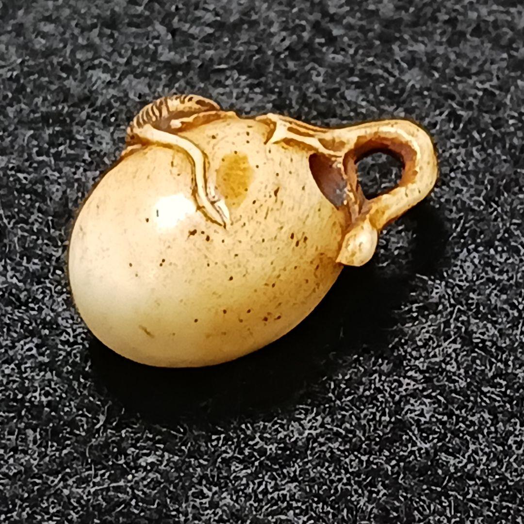 X115-5 江戸期 超極小細工 鼠茄子根付 提物 ひ - メルカリ