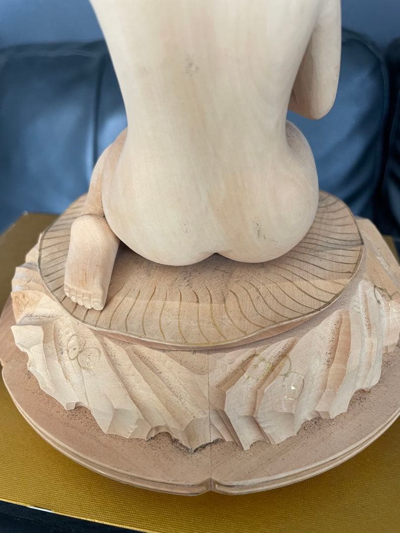 美品弁財天 弁天様 琵琶 木彫り 木製 彫刻 七福神 置物 インテリア