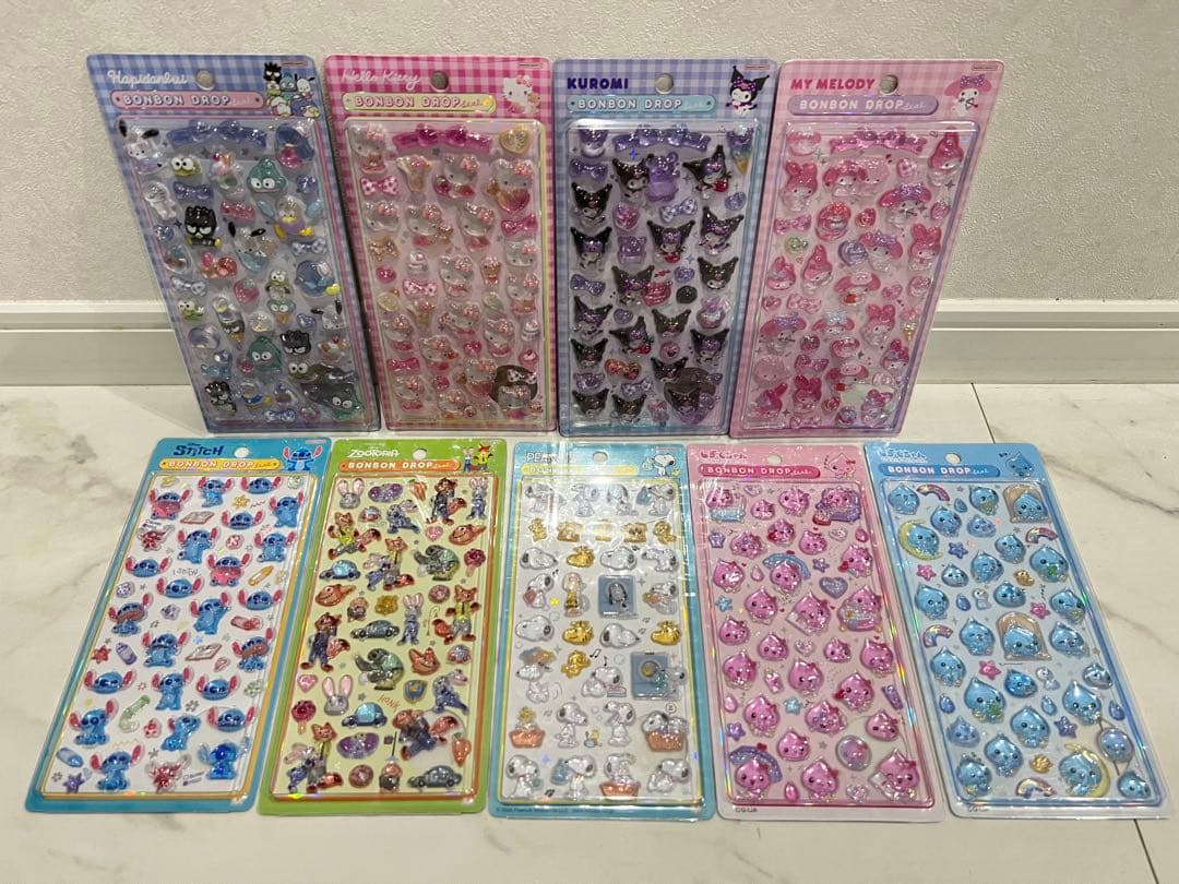 【正規品】ボンボンドロップシール 9点セット サンスター文具 正規品 ボンボンドロップシール mini サンリオ シール
