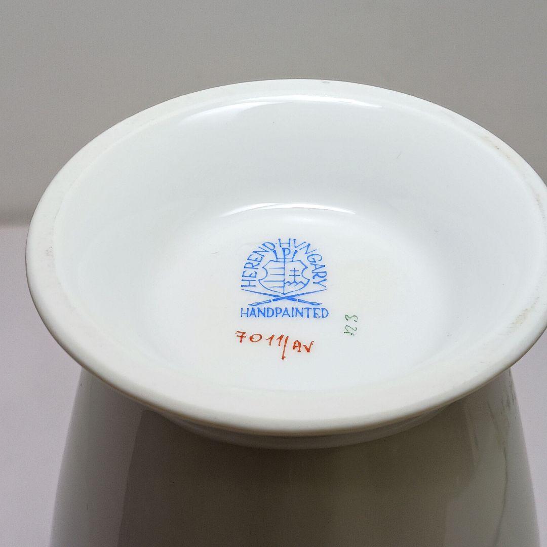 Y2880-4 ヘレンド アポニーグリーン フラワーベース 花瓶 高さ22.5