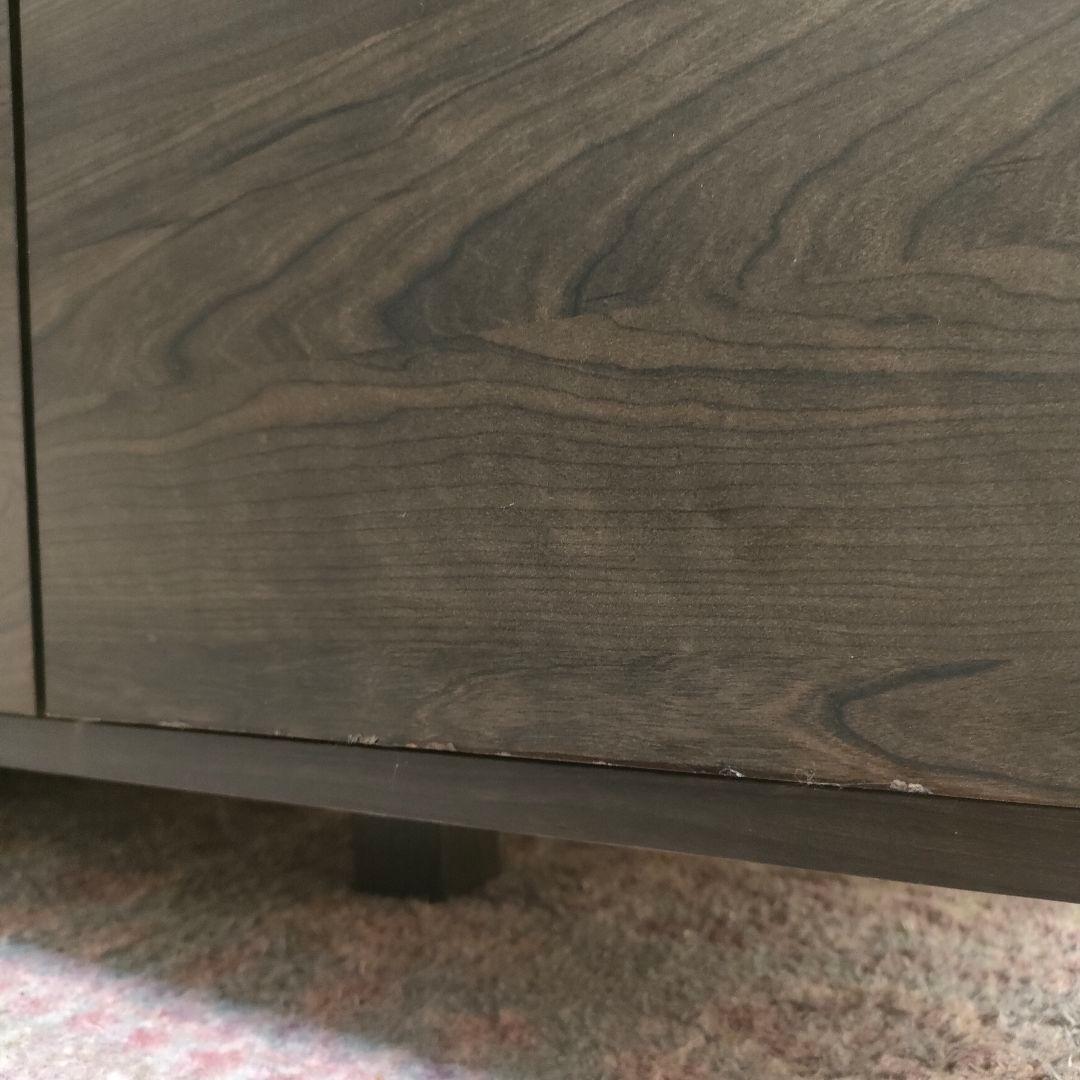 LOWYA サイドボード ダークブラウン6枚扉プッシュオープン式 脚付き