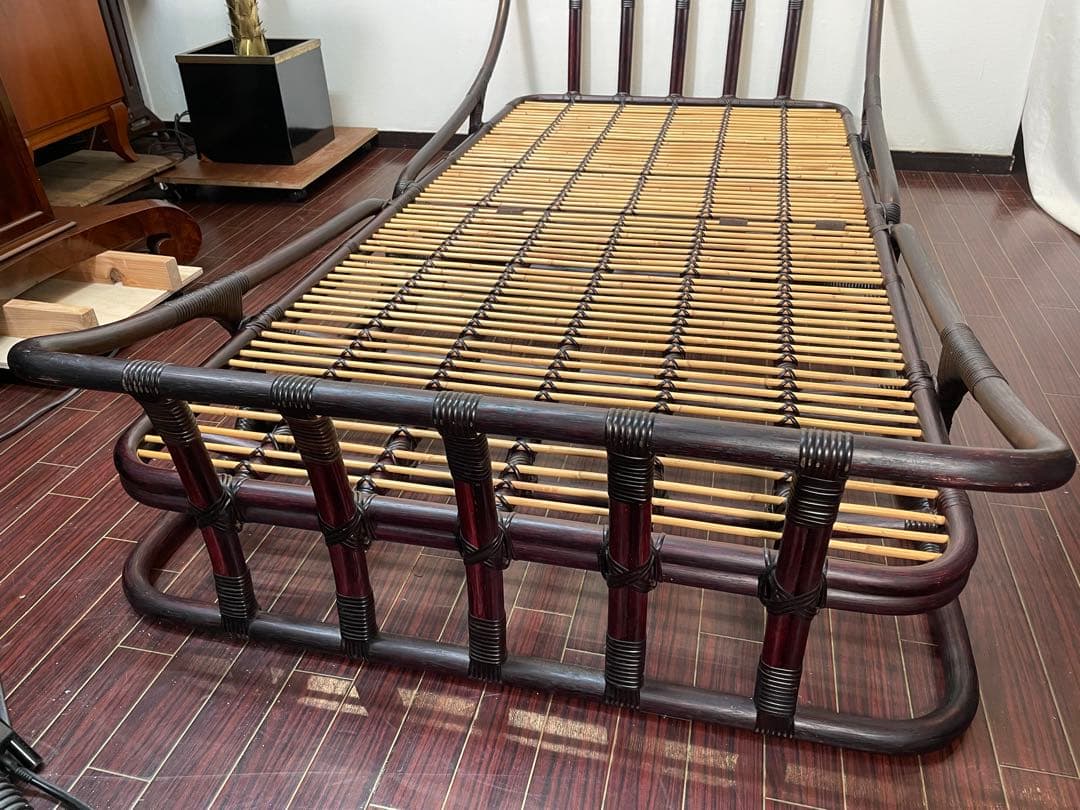 ワイ・エム・ケー長岡 ラタン シングルベッド 籐 分割式 すのこ状