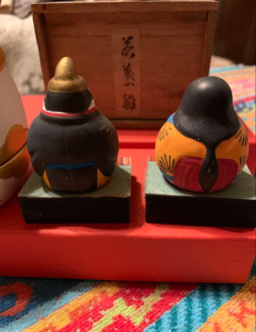 廃盤品 須原陶磁工房 須はら飾り 犬筥 雛人形セット 若義雛 古い雛人形