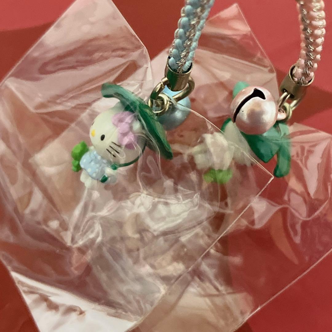 サンリオ ハローキティ ご当地キティ キティ根付け 葉っぱの傘 蓮 梅雨