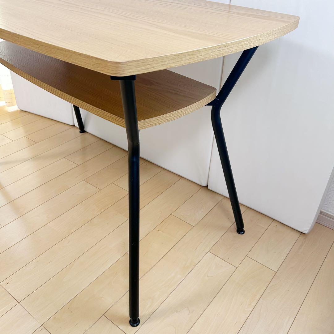 東谷 センターテーブル ダイニング 天然木 オーク アイアン脚 幅110 極美品