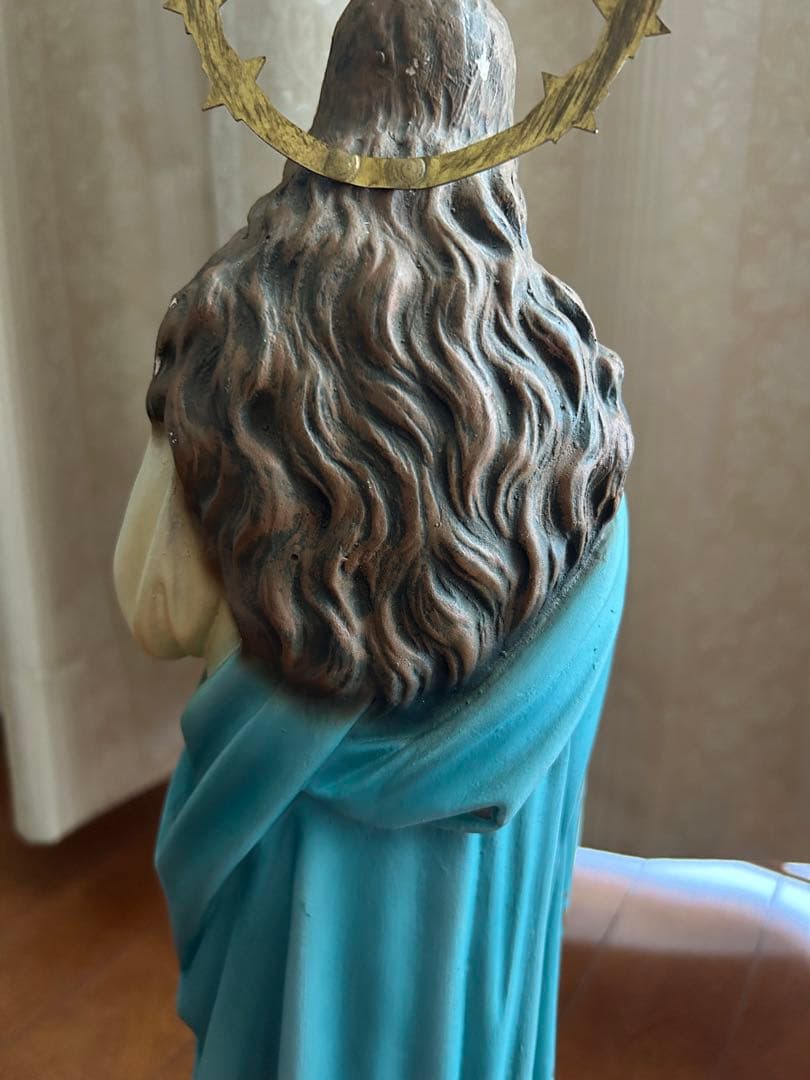 超超希少美48cm】✞ 聖母マリアの連祷像 宗教彫刻