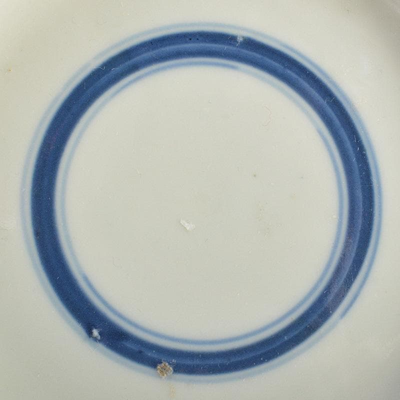 和食器 九谷焼 古九谷 角福銘 染付 古染写 丸文皿 小皿 十客 V R7019