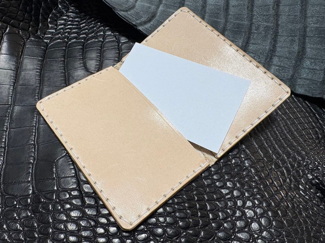 スモールクロコダイル ハンドメイド レザークラフト 総手縫い 財布