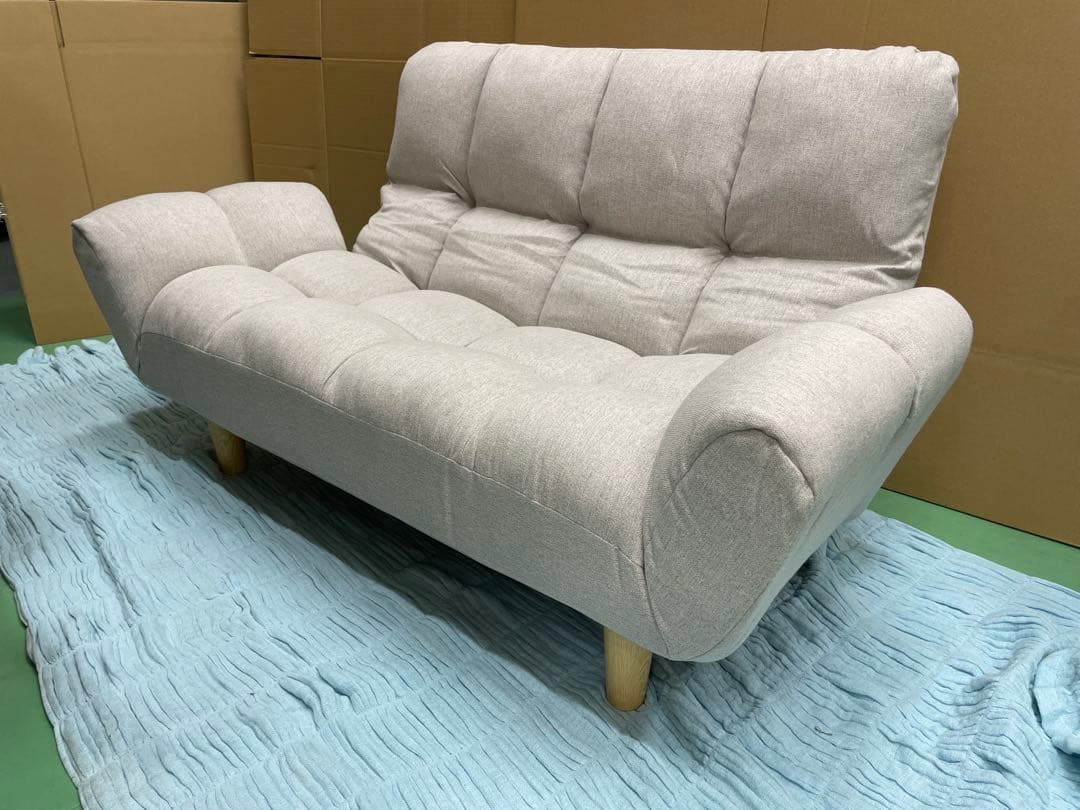 ライトグレー ファブリックソファ　ローソファ　一人暮らし ローソファ ファブリック 『Lenne レンネ』/FABRIC ざっくりとした