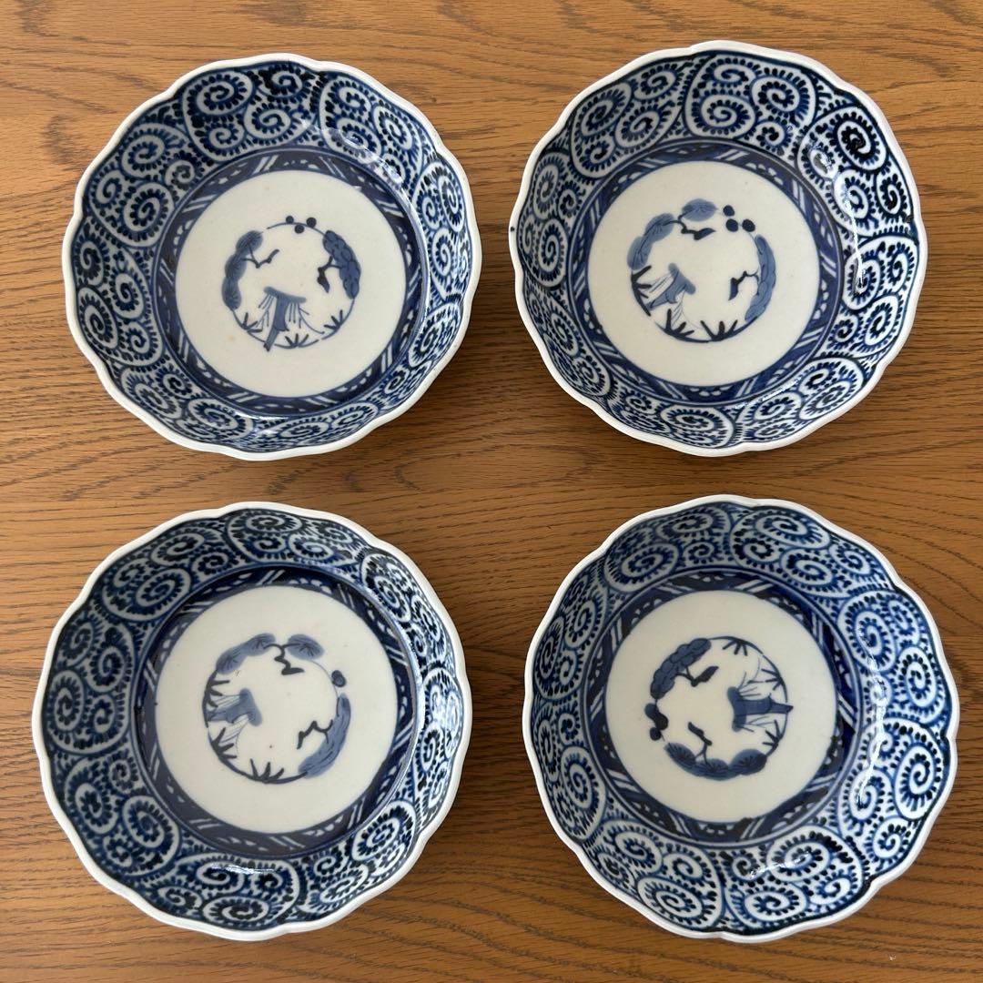 蛸唐草文 中皿 約１８センチ　 染付 蛸唐草文 膾皿 江戸後期染付蛸唐草文なます皿 | 吉祥寺PukuPuku