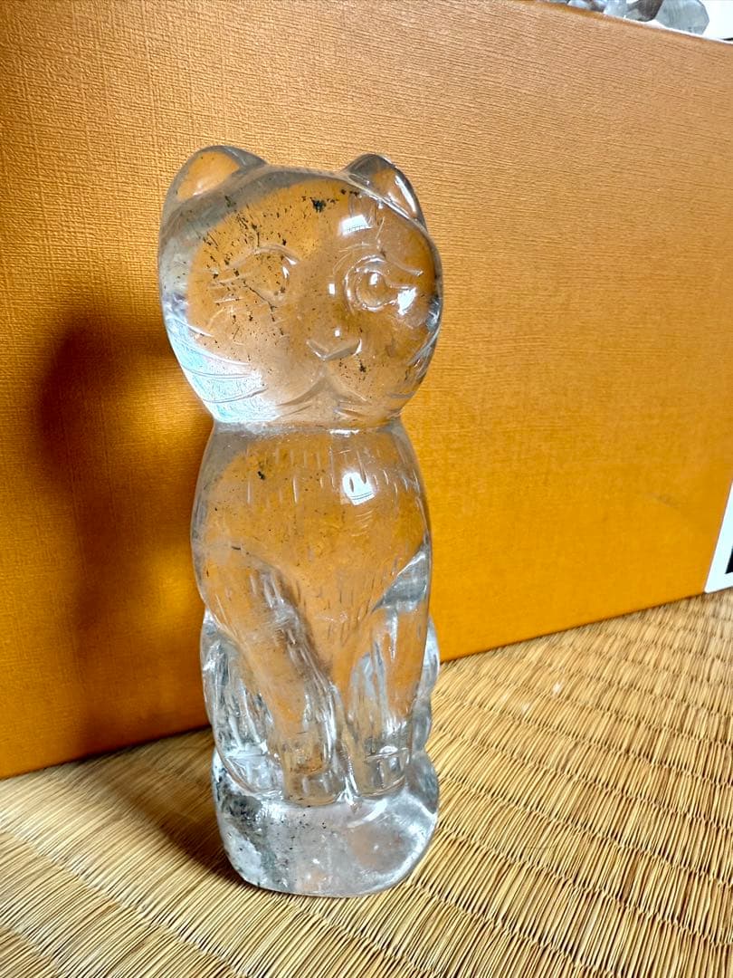 【即購入ok】ヒマラヤ水晶の招き猫｜開運・金運・浄化 招き猫【福槌】 金運/置物/開運/風水｜白崎八幡宮