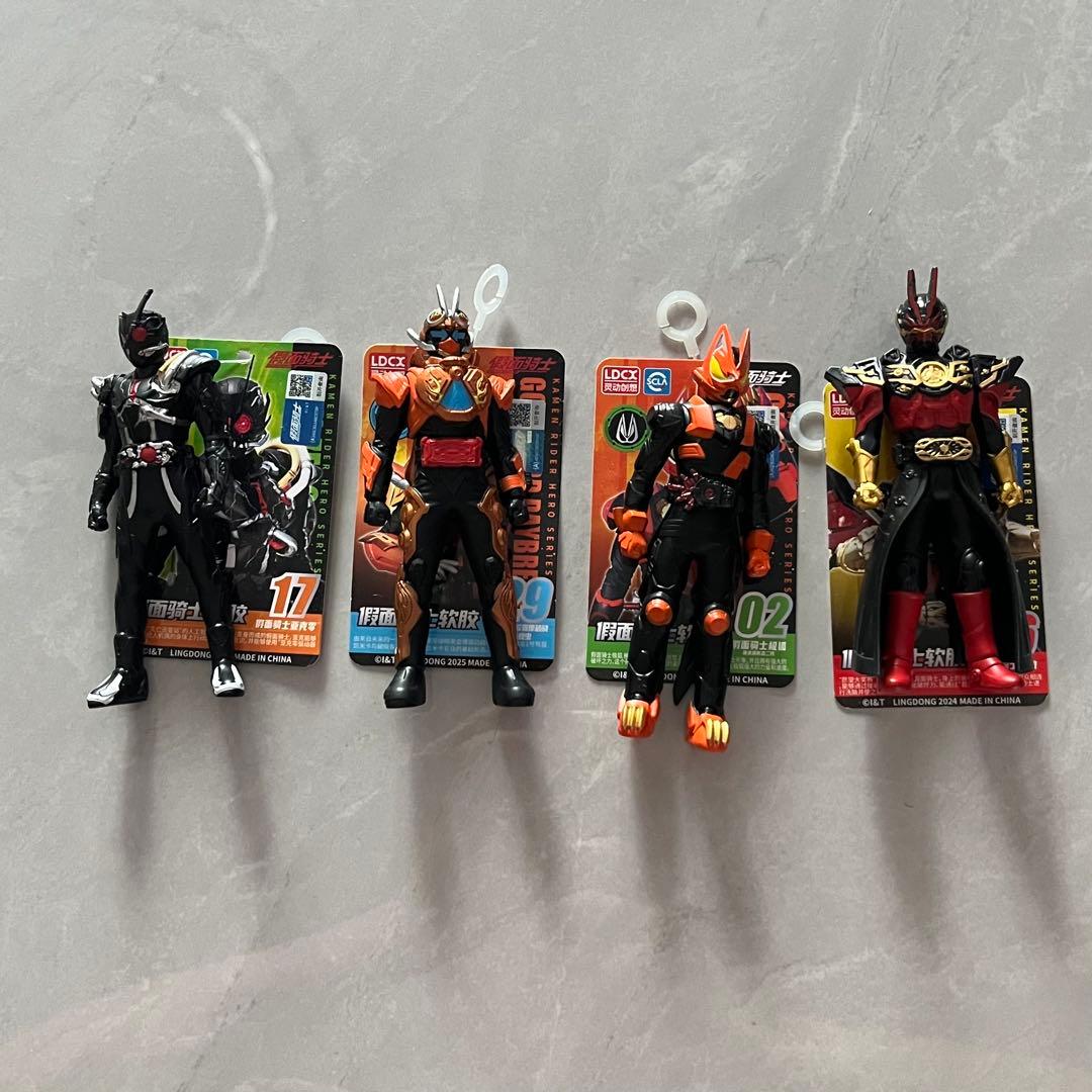 中国限定 仮面ライダー ソフビ フィギュア 4点セット 海外正規品