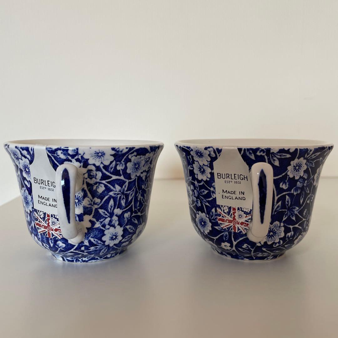 新品未使用⭐︎Burleigh ブルーキャリコ カップ&ソーサー2客セット