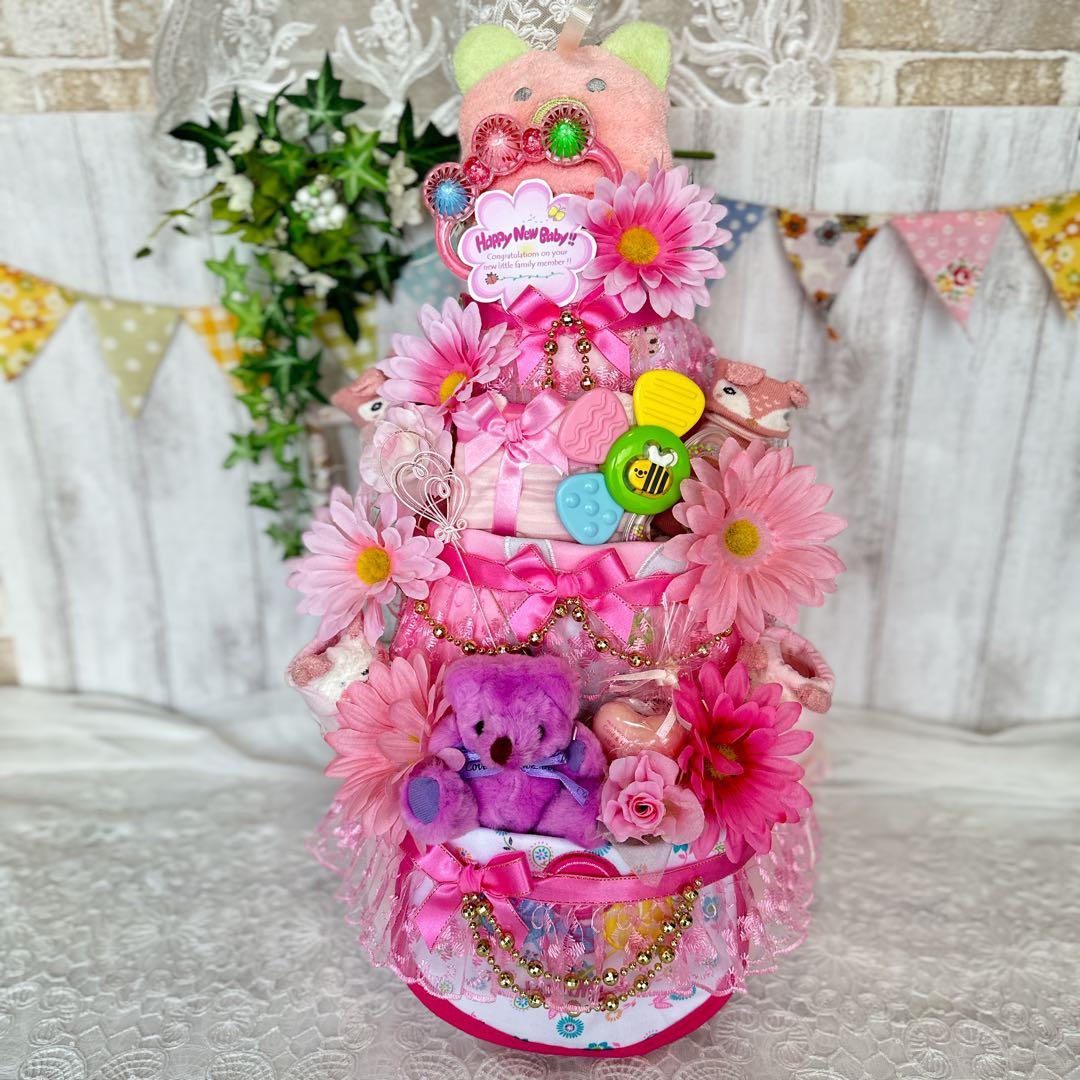 おむつケーキ・3段・男の子・水色・特大 3段おむつケーキ | AIRIM baby（アイリムベビー）のプレゼント・ギフト