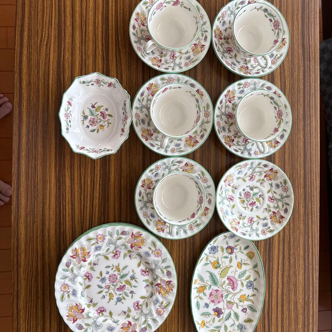 Mintonの花柄陶器食器セット Amazon.co.jp: 食器セット 白青 小花柄 桜花柄 碗セット 皿セット 裏柄