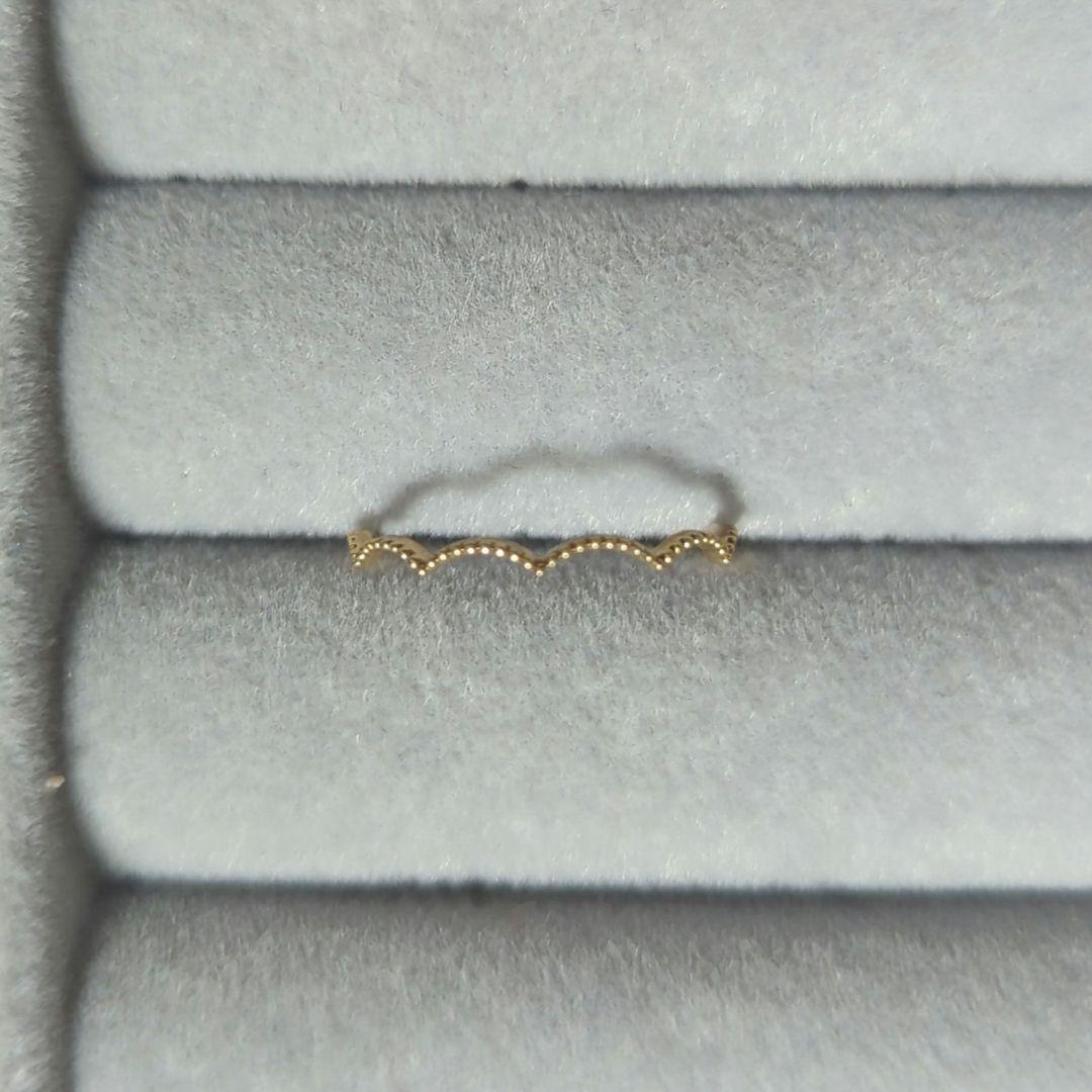 JEWELRY VALLEY　ぽこなみリング　8号 K18/Pt「にこちゃん」チェーンリング｜【オレフィーチェ】Orefice