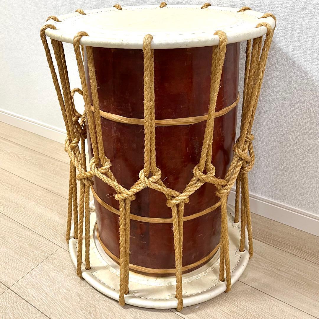 (せ37)長胴太鼓 宮太鼓 和太鼓 桶胴太鼓 大締太鼓 鼓 鼓面約46 cm 長胴太鼓 欅胴 耳付き 1尺3寸(39cm) 受注生産品 | 中島屋太鼓店