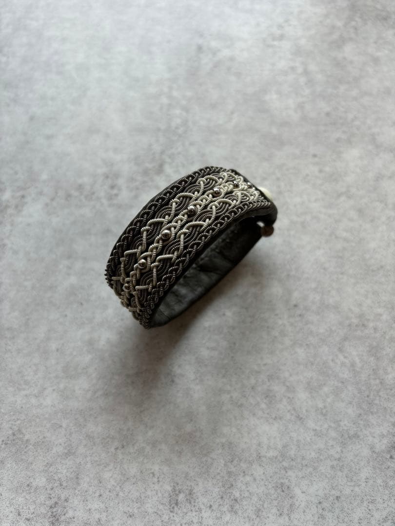 稀少デザイン マリアルドマン サーミブレスレット シルバー×ブラック