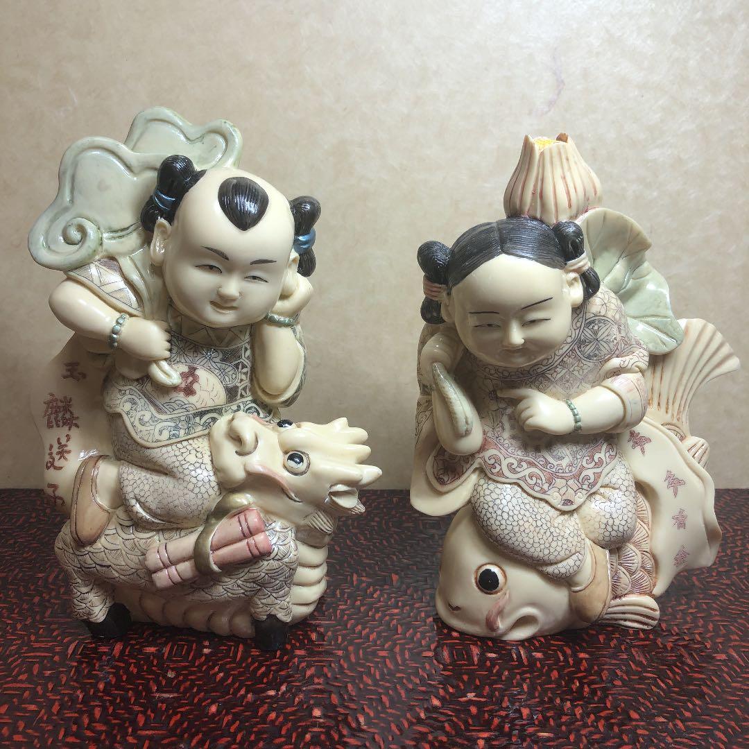 中国 置物 人形 男の子 女の子 - メルカリ