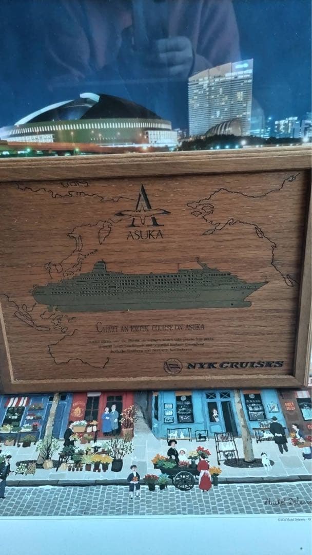 ASUKA 船の彫刻 NYK CRUISES 木製　乗船記念品 ASUKA CRUISE