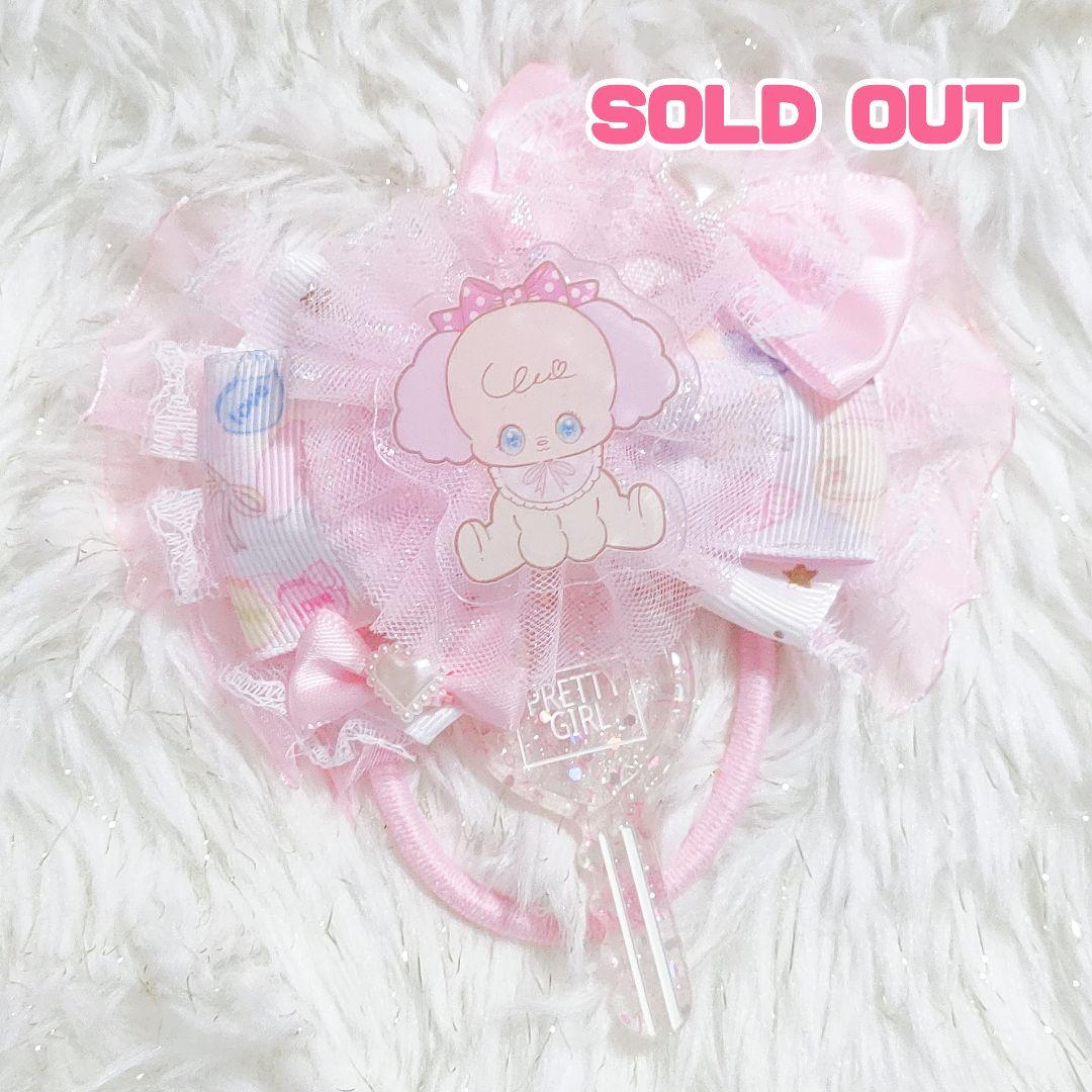 ハンドメイド★キッズリボン★ピンク★大きめ★レースと揺れるチャーム付き ミュージックシリーズ バッグチャーム モーヴピンク 音符柄リボン