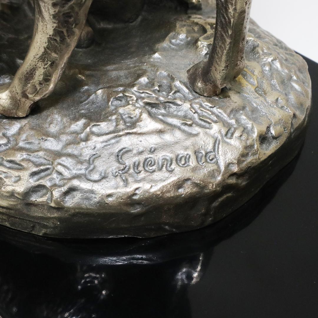 EMILE LIENARD エミール レナード 白銅製 羊 置物 栞 共箱 EMILE