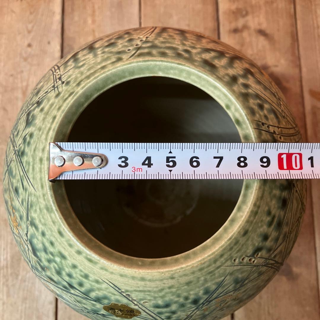 C-壁 清水焼 京焼 花瓶 花器 陶器 伝統工芸 金彩 和モダン インテリア