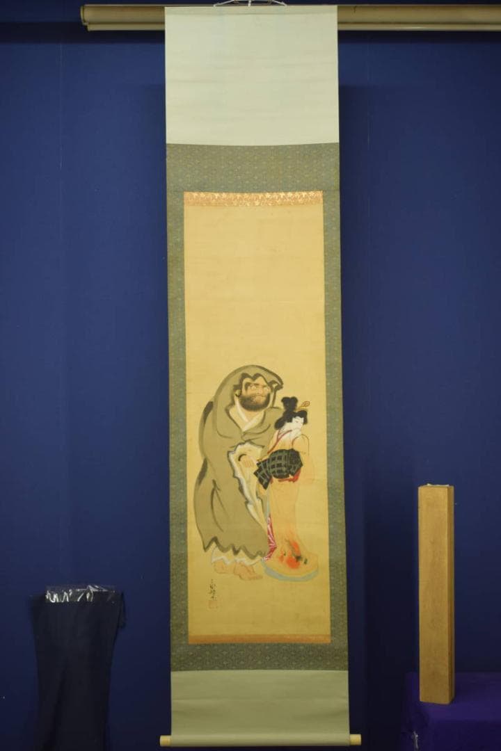 真作/橋本永邦/美人達磨図/布袋屋掛軸HI-641 - メルカリ