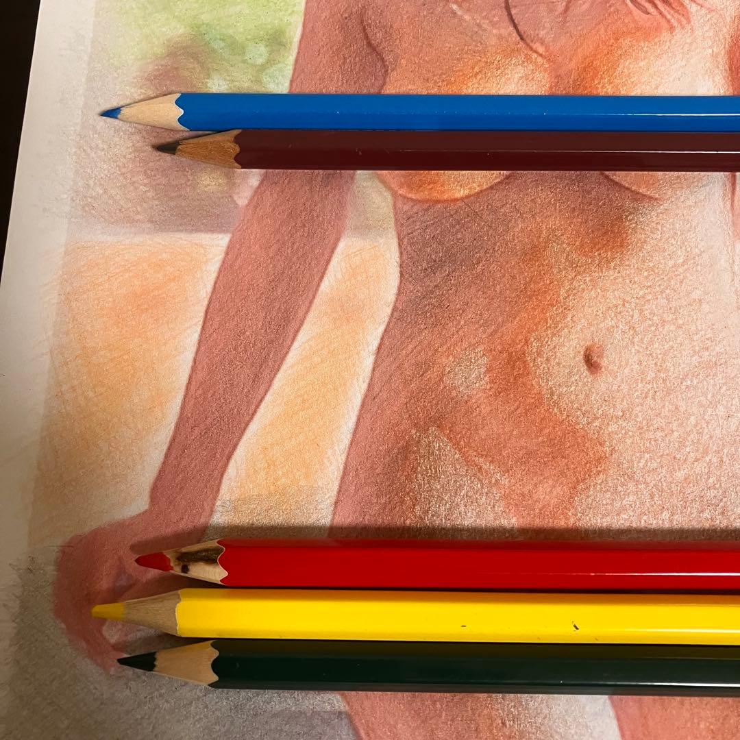 女優画27額装品　額縁寸法32.7cm×24.0cm　カラー着色　定款付