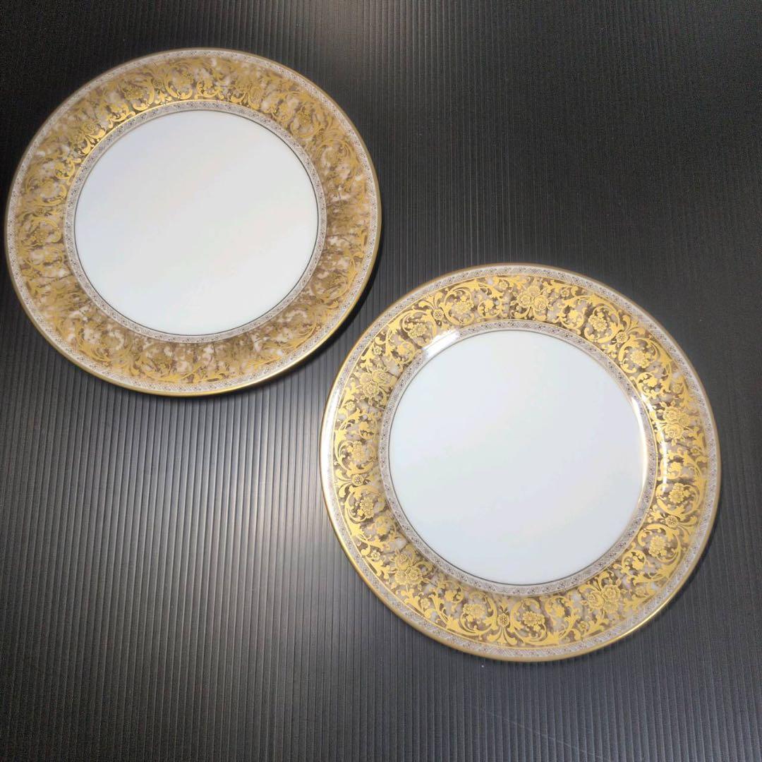 ノリタケ 75周年 金彩 プレート 26.5cm 6枚 ダイヤモンドコレクション