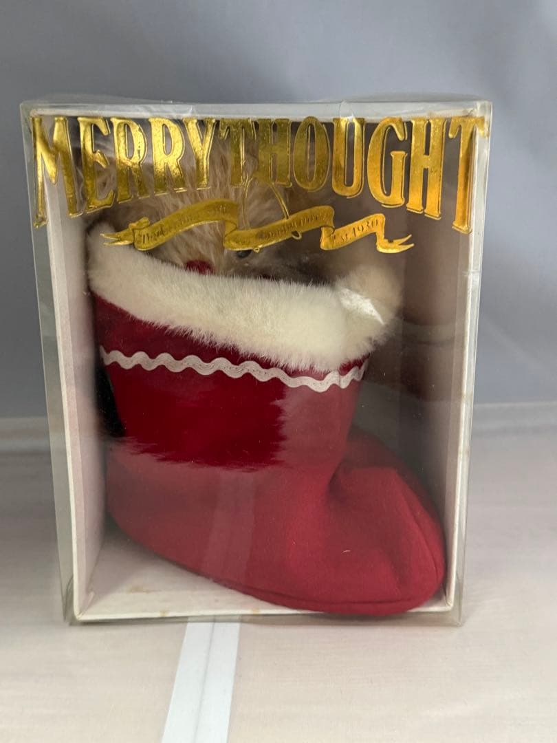 MerryThoughtクリスマスブーツ BearInChristmasBoot Large Santa Boot with BB Tree - new christmas 2024! | Bethany Lowe