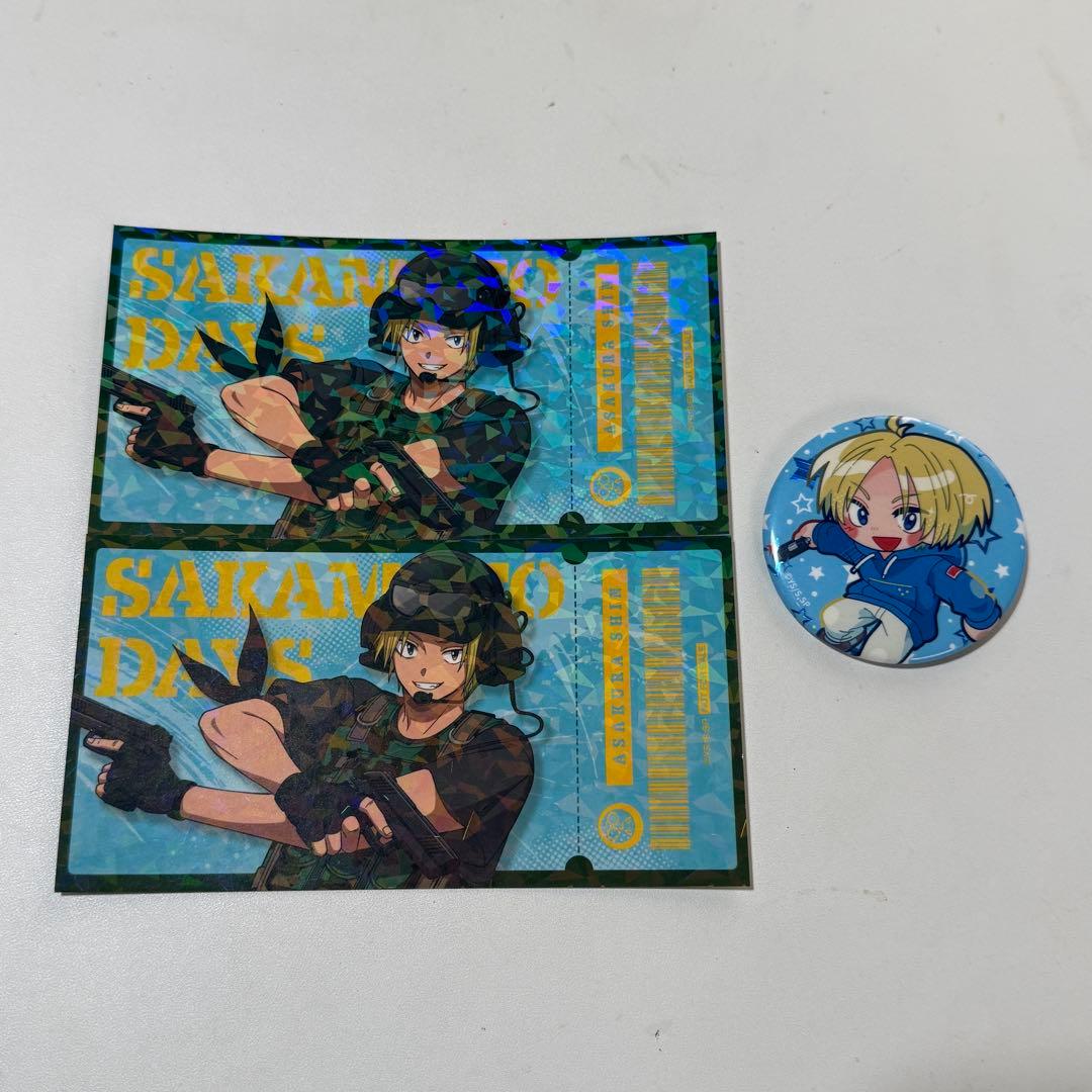 SAKAMOTO DAYS サカモトデイズ 朝倉シン 缶バッジ チケット風カード