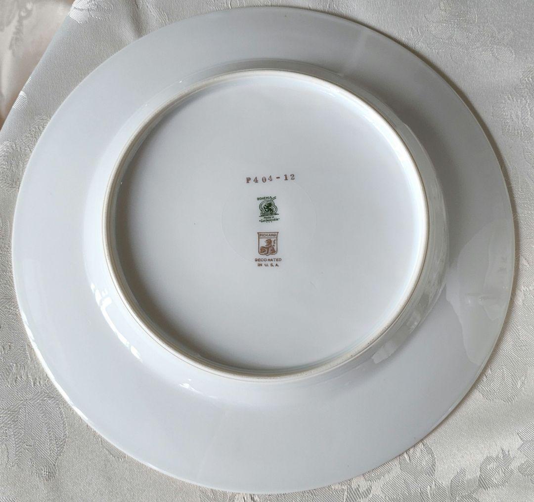 希少 金彩 プレート 手描き ピカード装飾 ドレスデンブーケ