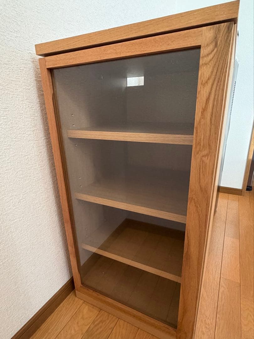 ガラス扉キャビネット Sorrento/ソレント リビングキャビネット 幅38高さ183cm ガラス扉 LED