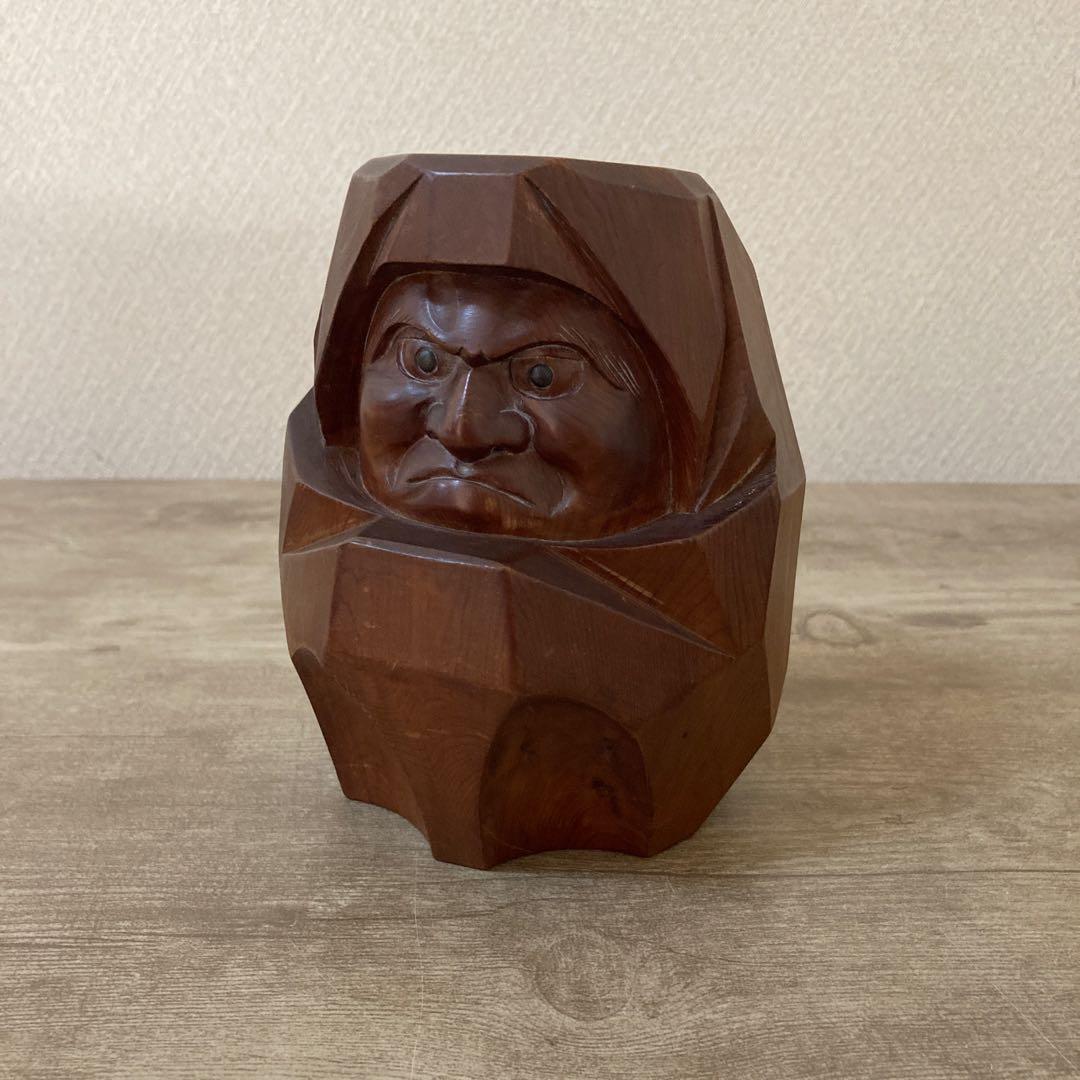 亮派一位一刀彫作家 江黒亮聲(亮声) 木彫り 達磨置物 彫刻 飛騨高山