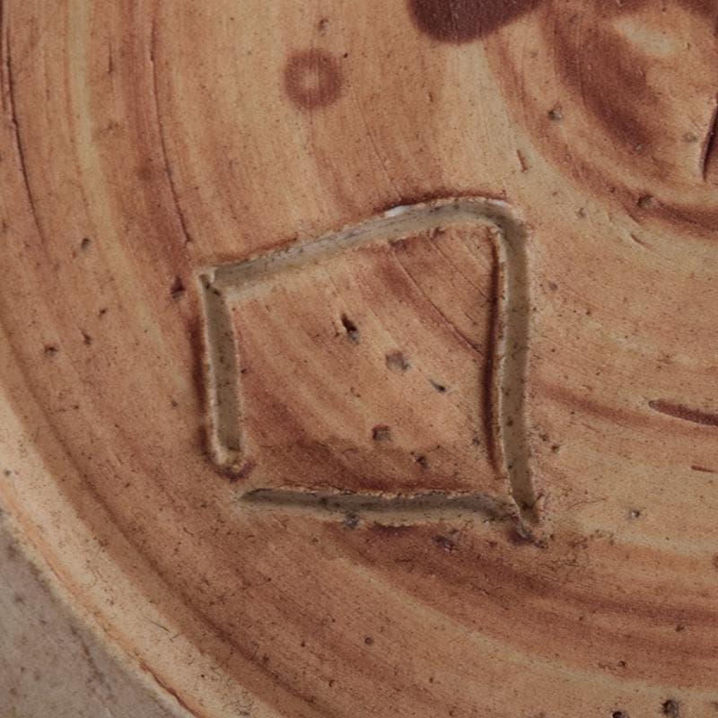 北大路魯山人作織部焼花文耳付花瓶黒田陶々庵極箱MR8680B