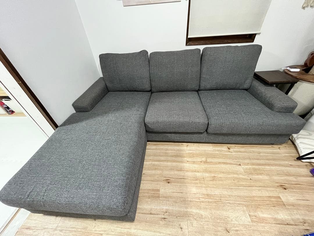 【引き取り限定】ニトリ　コーナーソファ コーナーソファ 本革(一部合成皮革)タイプ (ロゾKD 左カウチ RE