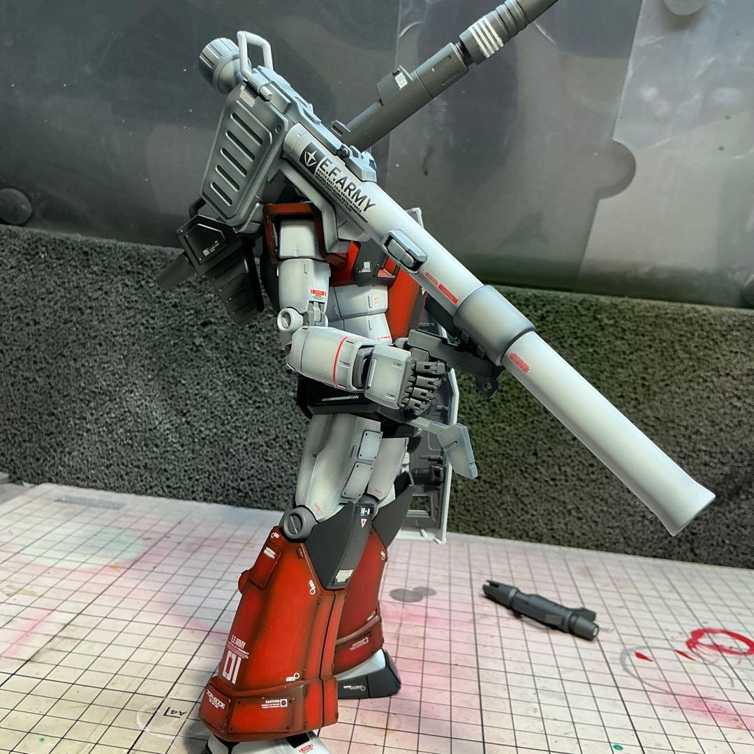 ガンプラ完成品 MG ジムキャノン 全塗装微改造 - メルカリ