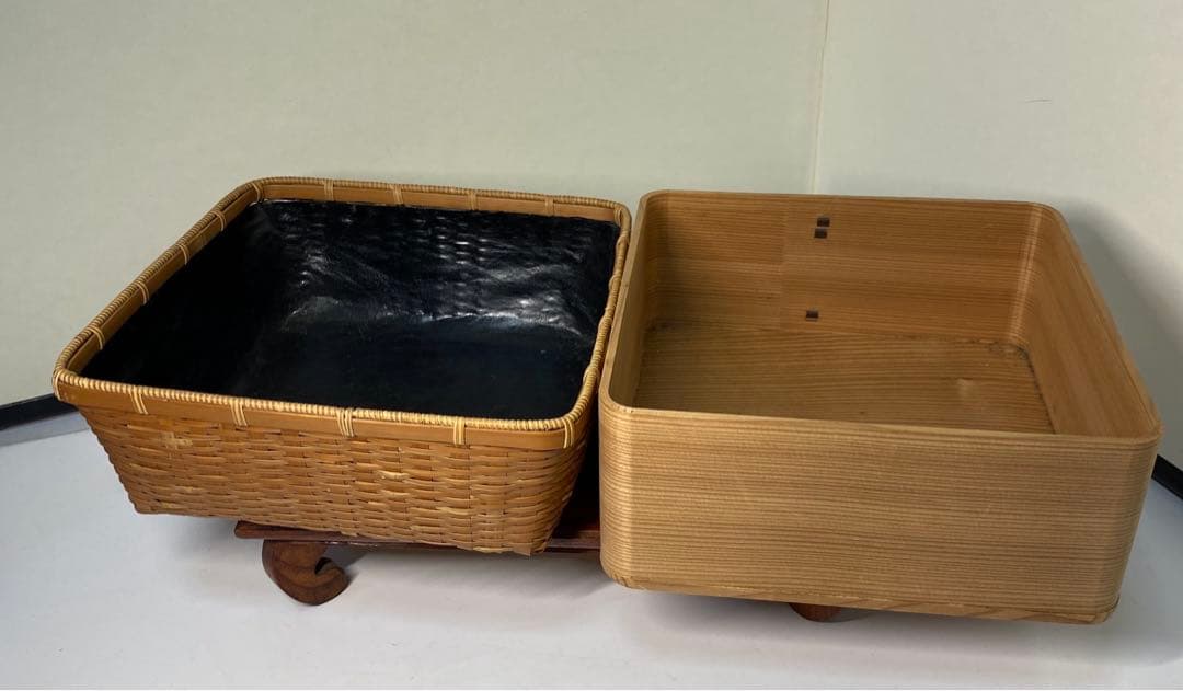 M724棗『藤原清助(静雨)作』『沈朱牡丹彫』『中棗』共箱茶道具