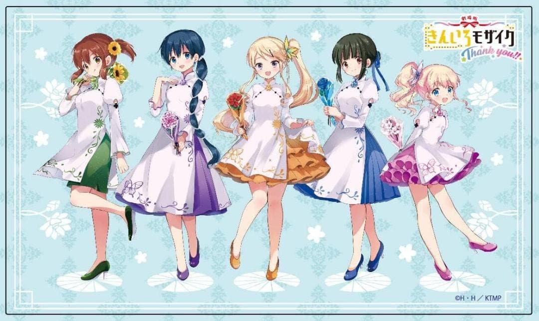 きんいろモザイク 描き下ろしプレイマット アオザイver. 集合 - メルカリ