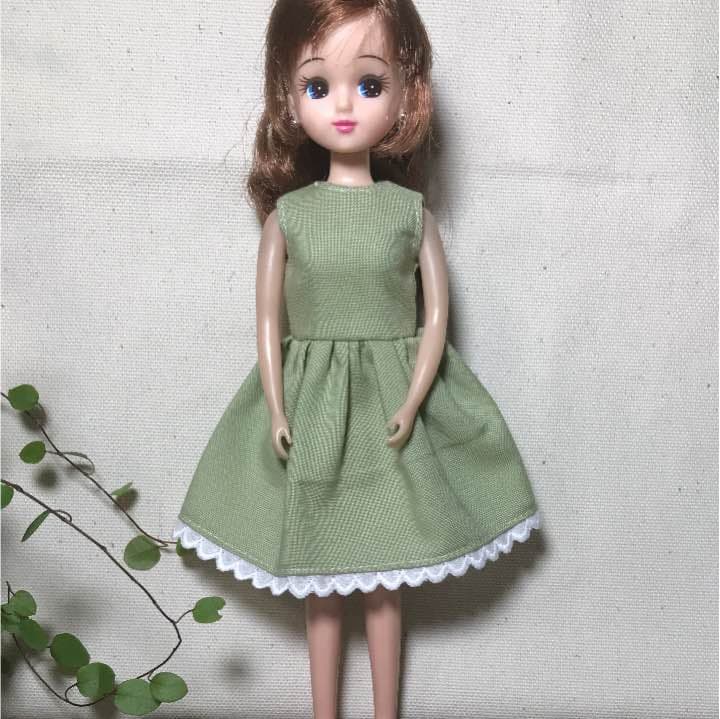 リカちゃん ハンドメイド  ワンピース10 オブライス/リカちゃんサイズ◇ハンドメイドお洋服セット 不思議の国の