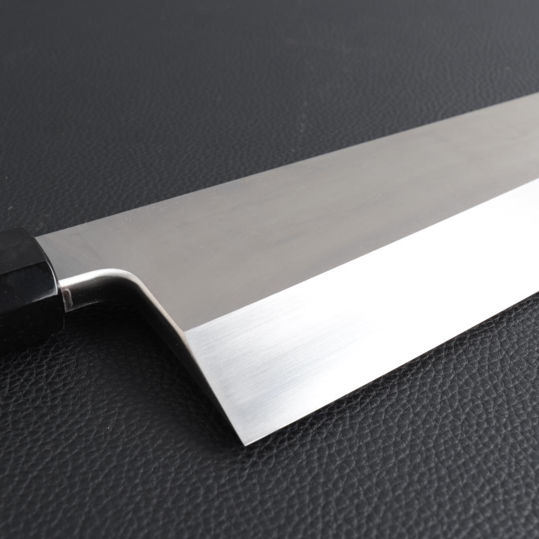 10572 梵静刃物 究極の出刃包丁 尺 刺身包丁 黒檀黒水牛角白三本巻八角