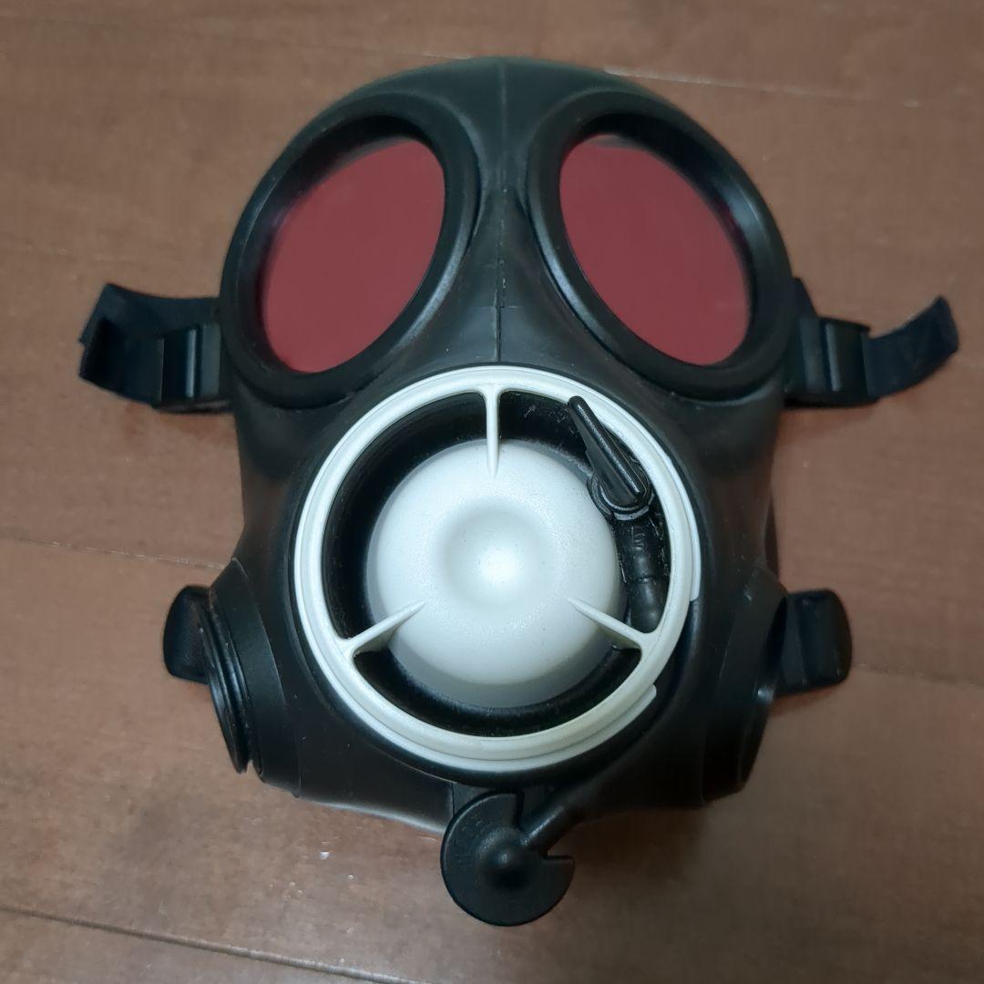 実物 イギリス軍 FM12 ガスマスク サイズ2 ポリカーボネートレンズ イギリス軍FM12ガスマスク用レンズ レッドミラーフィルム ABS外付け