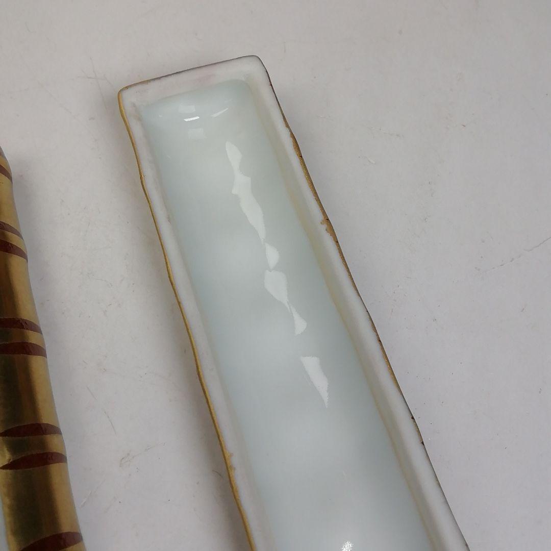 T961 香合 『金襴手 横笛香合』『芳正 造』 共箱 茶道具